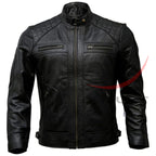 Quilted Style Biker Jacket Classic Leather image 0