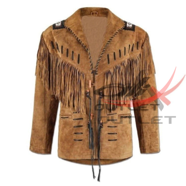 Western Style Bone & Fringed Jacket image 0