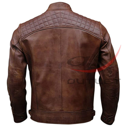Classic Biker Leather Quilted Style Jacket image 1