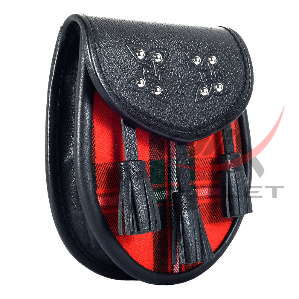 Scottish Sporran McGregor Tartan Black Leather image 2