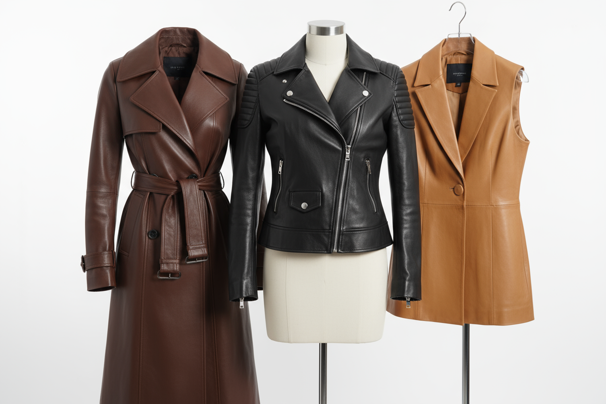 women leather coat jacket vest