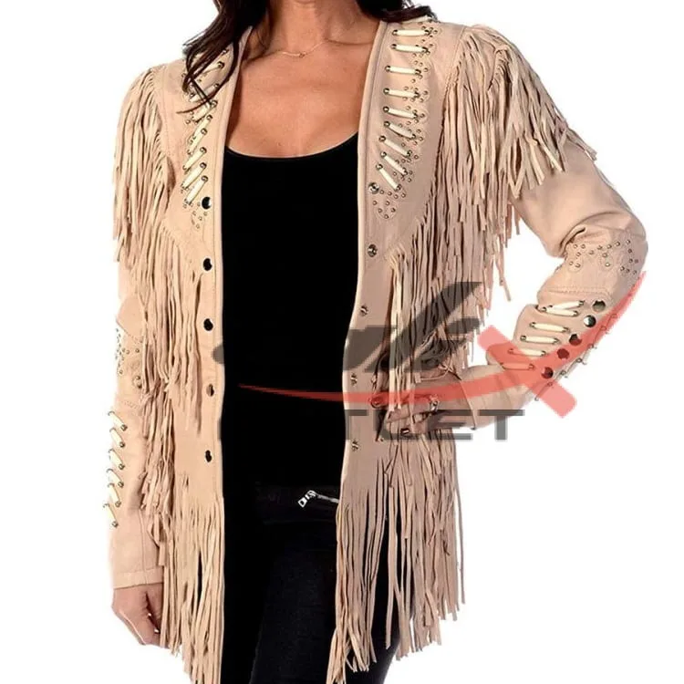 Women's Wild West Suede Jacket Beige
