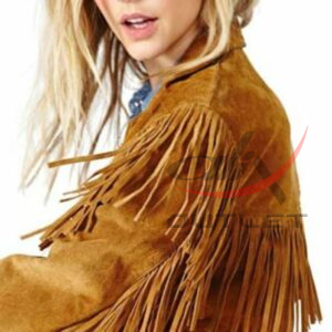 Women’s Western Jacket Tan Brown Suede - Image 2