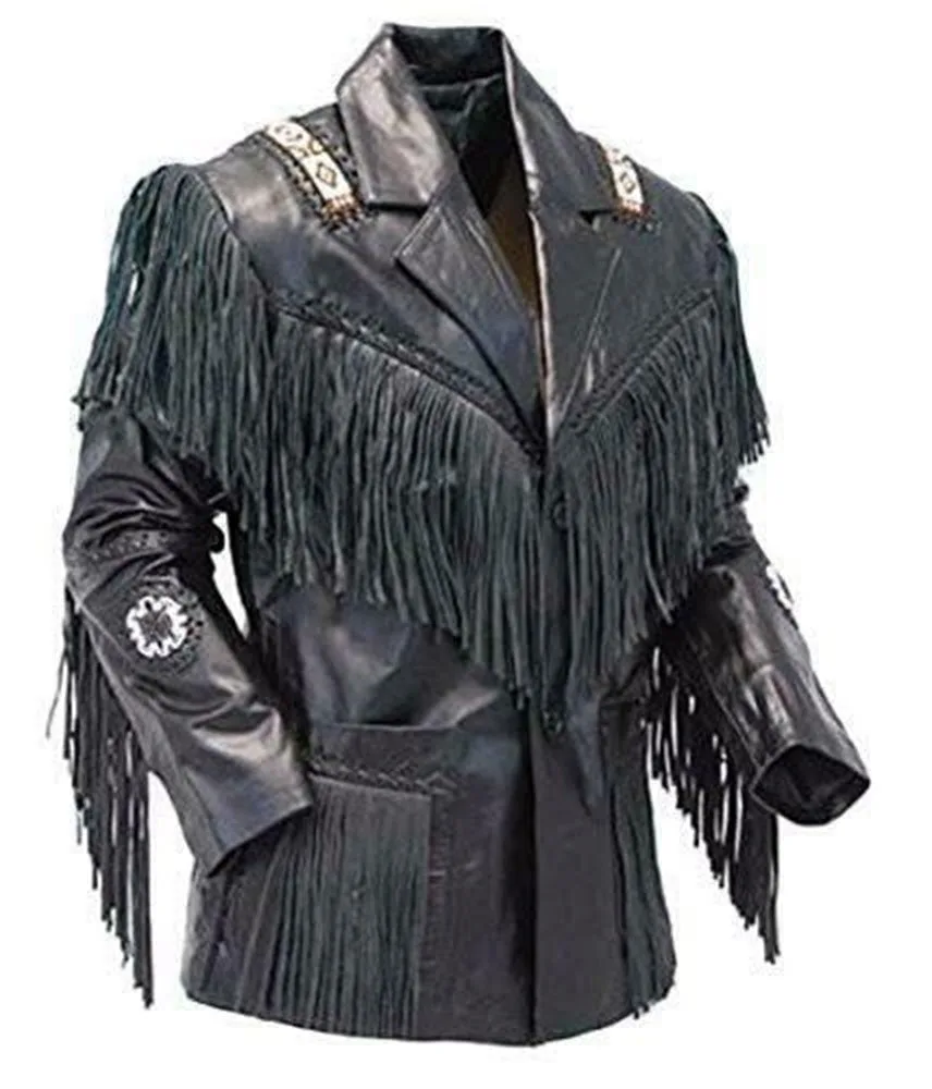Men's Western Style Cowboy Leather Jacket