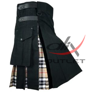 Hybrid Utility- Black Cotton Camel Thomson Kilt - Image 1