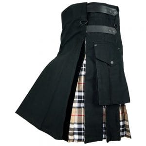 Hybrid Utility- Black Cotton Camel Thomson Kilt - Image 2