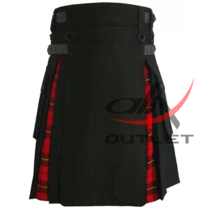 Hybrid Utility - Black Cotton & Wallace Kilt - Image 1