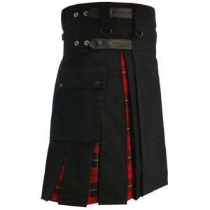 Hybrid Utility - Black Cotton & Wallace Kilt - Image 3