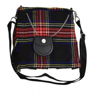 Ladies Purse Black Stewart Tartan