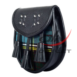 Clan Anderson Tartan Black Leather Scottish Sporran - Image 4