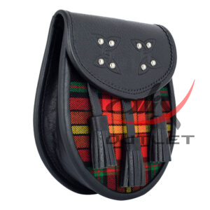 Clan LGBTQ Pride Tartan Black Leather Scottish Sporran - Image 3