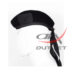 Traditional Solid Black Scottish Glengarry Hat - Image 2