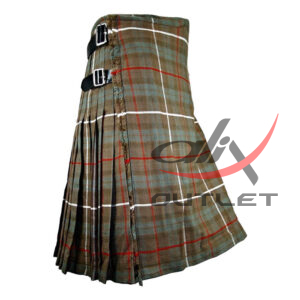 Fraser Weathered Tartan 8 Yard Kilt for Men Traditional Scottish Kilt - Image 1