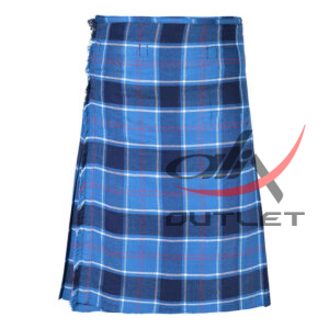 US Navy Tartan 8 Yard Kilt for Men Traditional Scottish Kilt - Image 1