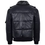 Leather Bomber Jacket Fur Collar - Image 2