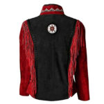 Women's Wild West Suede Jacket Red & Black - Image 2