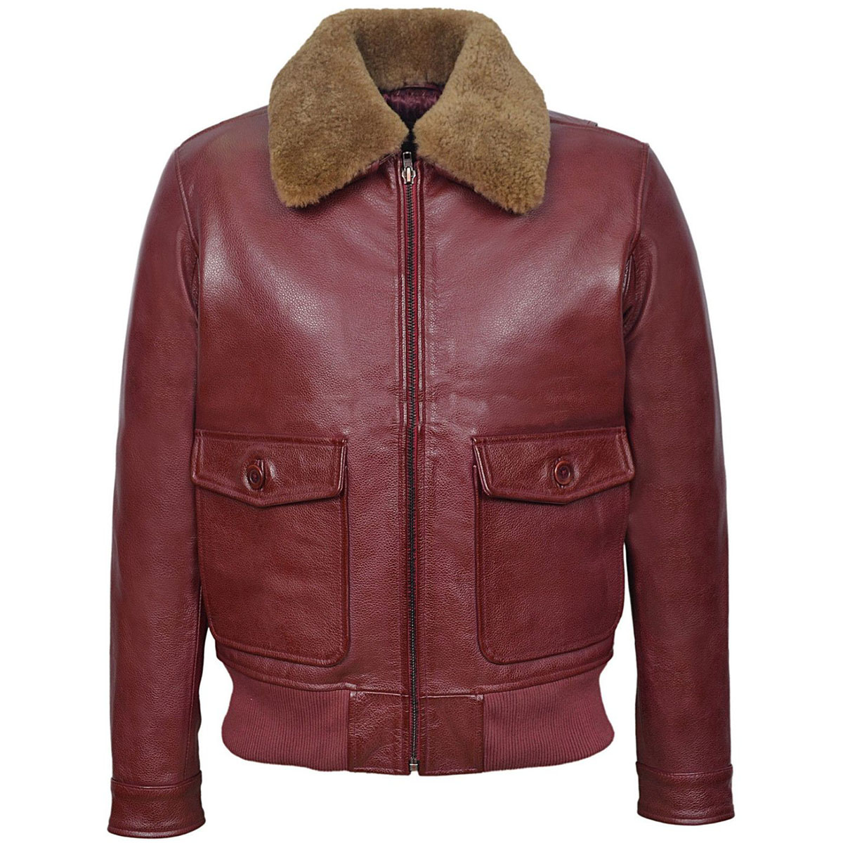 13 (1) Ginger Fur Collar Leather Jacket - Image 1