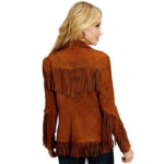 Women's Western Jacket Dark Brown Suede - Image 2