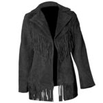 Western Black Suede Jacket for Women Cowgirl