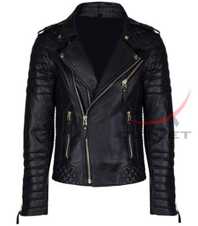 Leather Padded Flop Jacket