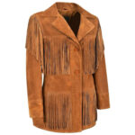 Women's Western Style Jacket Brown Suede