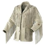 Men's Western Style Fringed Suede Jacket