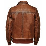 Retro Biker Leather Jacket Vintage Distressed Brown - Image 2
