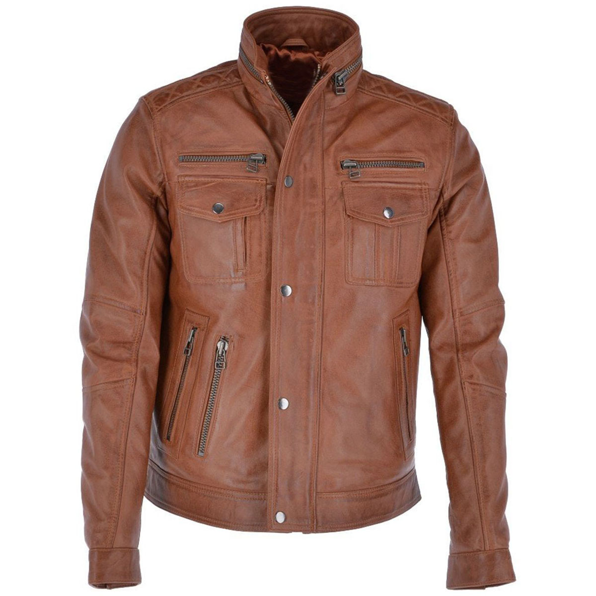 18 (1) Real Leather Seven Pocket Jacket - Image 1