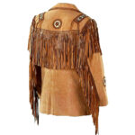 Men Western Style Fringed Suede Jacket - Image 2