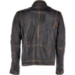 Real Leather Seven Pocket Black Biker Jacket - Image 2