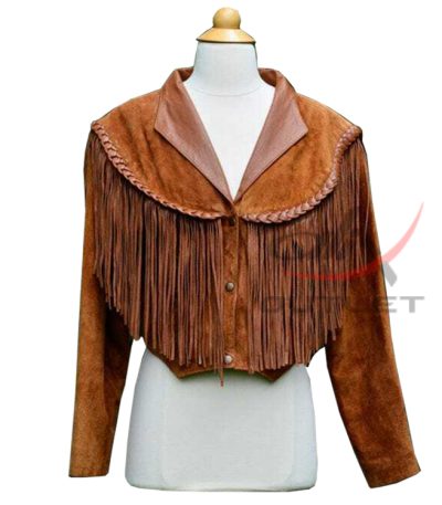 Women's Cowgirl Suede Jacket Fringed