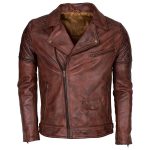 Brando Genuine Leather Jacket Biker Distressed Brown