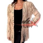 Women's Wild West Suede Jacket Beige