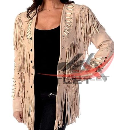 Women's Wild West Suede Jacket Beige
