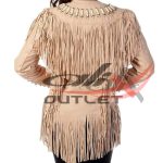 Women's Wild West Suede Jacket Beige - Image 2