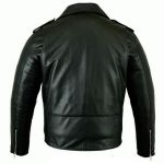 Brando Biker Leather Jacket Black - Image 2
