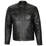 Classic Biker Real Leather Jacket Black