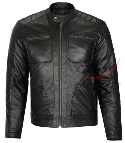 Classic Biker Real Leather Jacket Black