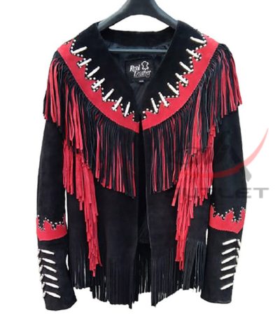 Women's Native Style Jacket with bone & beads