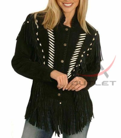 Western Style Suede Jacket for Her