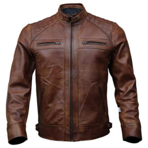 Classic Biker Leather Quilted Style Jacket