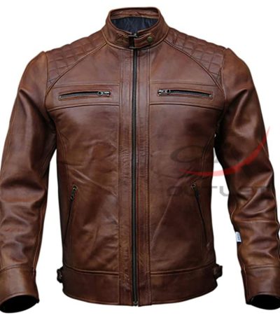 Classic Biker Leather Quilted Style Jacket