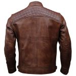 Classic Biker Leather Quilted Style Jacket - Image 2