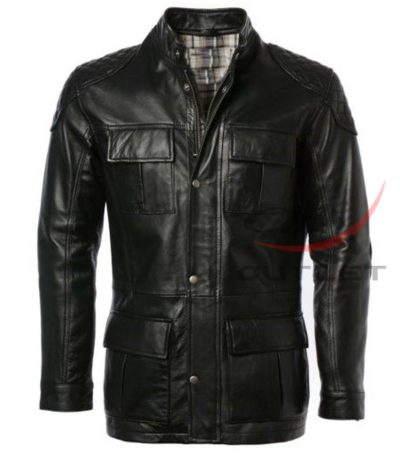 Cafe Racer Coat Long Hip Length Leather Jacket