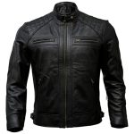 Quilted Style Biker Jacket Classic Leather