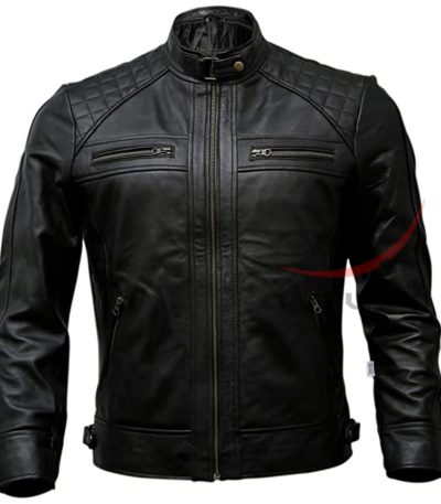 Quilted Style Biker Jacket Classic Leather