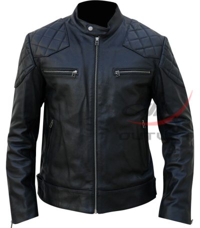 Black Quilted Leather Jacket