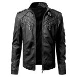 Black Slim Fit Biker Real Leather Jacket