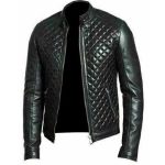 Cafe Racer Jacket Real Leather Quilted Black