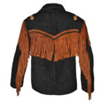 Men's Cowboy Suede Jacket Fringed & Bone Work - Image 2